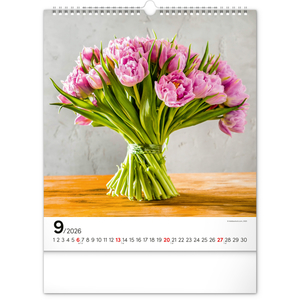 Fotografie k reklamnímu předmětu „NOTIQUE Nástěnný kalendář Květiny 2026, 30 x 34 cm“