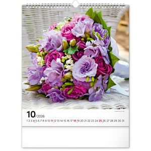 Fotografie k reklamnímu předmětu „NOTIQUE Nástěnný kalendář Květiny 2026, 30 x 34 cm“