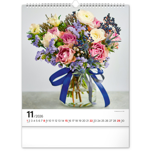 Fotografie k reklamnímu předmětu „NOTIQUE Nástěnný kalendář Květiny 2026, 30 x 34 cm“
