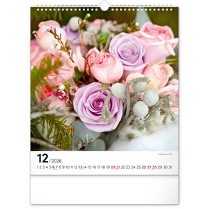 Fotografie k reklamnímu předmětu „NOTIQUE Nástěnný kalendář Květiny 2026, 30 x 34 cm“