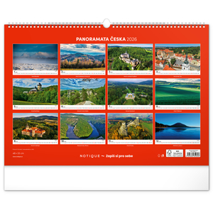 Fotografie k reklamnímu předmětu „NOTIQUE Nástěnný kalendář Panoramata Česka 2026, 48 x 33 cm“