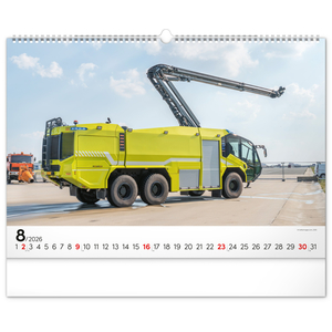 Fotografie k reklamnímu předmětu „NOTIQUE Nástěnný kalendář Hasičské vozy 2026, 48 x 33 cm“