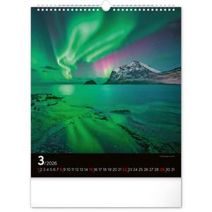 Fotografie k reklamnímu předmětu „NOTIQUE Nástěnný kalendář Polární záře 2026, 30 x 34 cm“