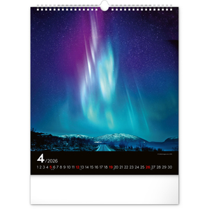 Fotografie k reklamnímu předmětu „NOTIQUE Nástěnný kalendář Polární záře 2026, 30 x 34 cm“