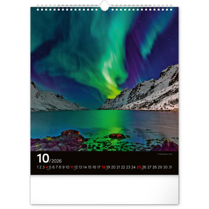 Fotografie k reklamnímu předmětu „NOTIQUE Nástěnný kalendář Polární záře 2026, 30 x 34 cm“