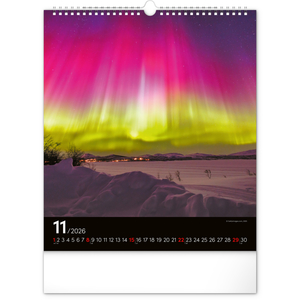Fotografie k reklamnímu předmětu „NOTIQUE Nástěnný kalendář Polární záře 2026, 30 x 34 cm“