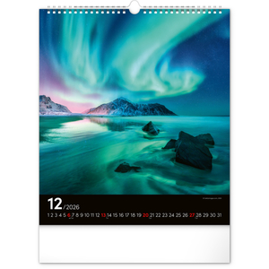 Fotografie k reklamnímu předmětu „NOTIQUE Nástěnný kalendář Polární záře 2026, 30 x 34 cm“