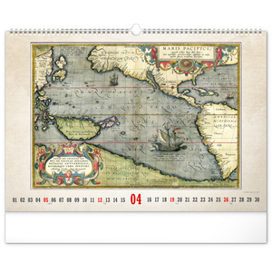 Fotografie k reklamnímu předmětu „NOTIQUE Nástěnný kalendář Staré mapy 2026, 48 x 33 cm“