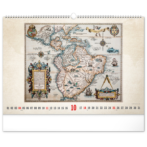Fotografie k reklamnímu předmětu „NOTIQUE Nástěnný kalendář Staré mapy 2026, 48 x 33 cm“