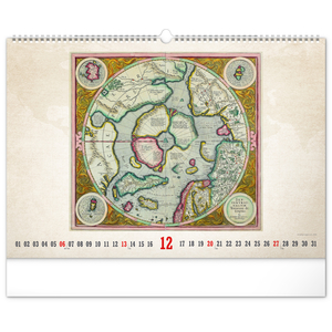Fotografie k reklamnímu předmětu „NOTIQUE Nástěnný kalendář Staré mapy 2026, 48 x 33 cm“