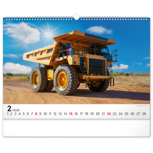 Fotografie k reklamnímu předmětu „NOTIQUE Nástěnný kalendář Stavební stroje 2026, 48 x 33 cm“