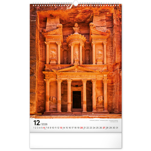 Fotografie k reklamnímu předmětu „NOTIQUE Nástěnný kalendář Světové monumenty 2026, 33 x 46 cm“