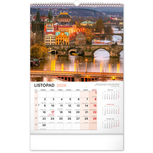 Fotografie k reklamnímu předmětu „NOTIQUE Nástěnný kalendář Praha 2026, 33 x 46 cm“