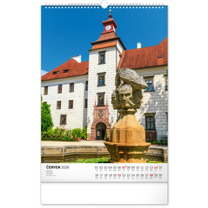 Fotografie k reklamnímu předmětu „NOTIQUE Nástěnný kalendář Hrady a zámky 2026, 33 x 46 cm“
