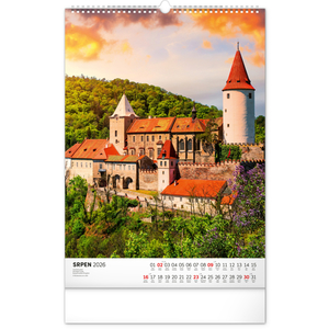 Fotografie k reklamnímu předmětu „NOTIQUE Nástěnný kalendář Hrady a zámky 2026, 33 x 46 cm“