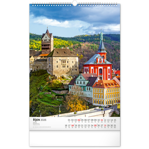 Fotografie k reklamnímu předmětu „NOTIQUE Nástěnný kalendář Hrady a zámky 2026, 33 x 46 cm“