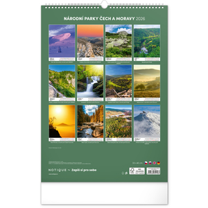 Fotografie k reklamnímu předmětu „NOTIQUE Nástěnný kalendář Národní parky Čech a Moravy 2026, 33 x 46 cm“