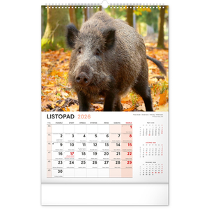 Fotografie k reklamnímu předmětu „NOTIQUE Nástěnný kalendář Myslivecký 2026, 33 x 46 cm“
