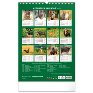Fotografie k reklamnímu předmětu „NOTIQUE Nástěnný kalendář Myslivecký 2026, 33 x 46 cm“