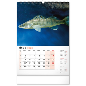 Fotografie k reklamnímu předmětu „NOTIQUE Nástěnný kalendář Rybářský 2026, 33 x 46 cm“