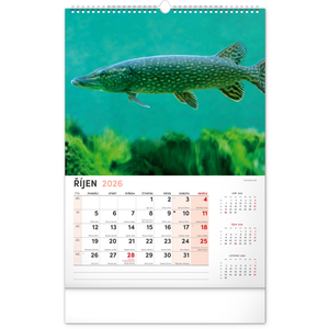 Fotografie k reklamnímu předmětu „NOTIQUE Nástěnný kalendář Rybářský 2026, 33 x 46 cm“