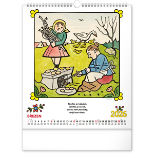 Fotografie k reklamnímu předmětu „NOTIQUE Nástěnný kalendář Josef Lada – Říkadla 2026, 30 x 34 cm“