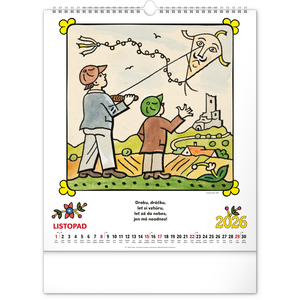 Fotografie k reklamnímu předmětu „NOTIQUE Nástěnný kalendář Josef Lada – Říkadla 2026, 30 x 34 cm“