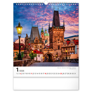Fotografie k reklamnímu předmětu „NOTIQUE Nástěnný kalendář Praha 2026, 30 x 34 cm“