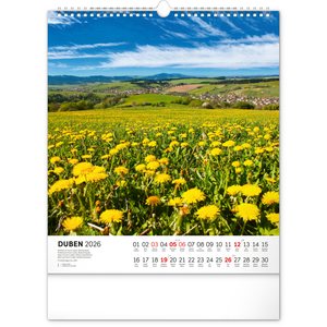 Fotografie k reklamnímu předmětu „NOTIQUE Nástěnný kalendář Toulky českou krajinou 2026, 30 x 34 cm“
