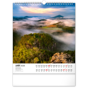 Fotografie k reklamnímu předmětu „NOTIQUE Nástěnný kalendář Česká republika 2026, 30 x 34 cm“