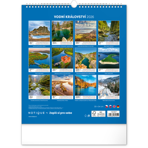 Fotografie k reklamnímu předmětu „NOTIQUE Nástěnný kalendář Vodní království 2026, 30 x 34 cm“