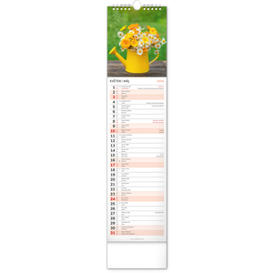Fotografie k reklamnímu předmětu „NOTIQUE Nástěnný kalendář Květiny – Kvety 2026, 12 x 48 cm“