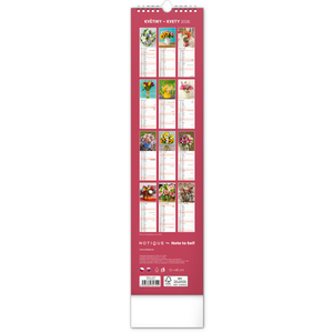 Fotografie k reklamnímu předmětu „NOTIQUE Nástěnný kalendář Květiny – Kvety 2026, 12 x 48 cm“