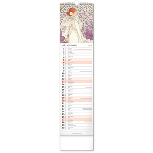 Fotografie k reklamnímu předmětu „NOTIQUE Nástěnný kalendář Alfons Mucha 2026, 12 x 48 cm“