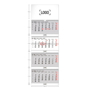 Fotografie k reklamnímu předmětu „NOTIQUE Nástěnný kalendář 4měsíční standard skládací 2026, 29,5 x 84,5 cm“