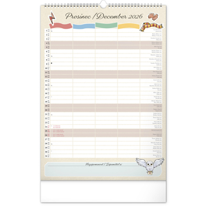 Fotografie k reklamnímu předmětu „NOTIQUE Nástěnný kalendář Rodinný plánovací Harry Potter 2026, 33 x 46 cm“