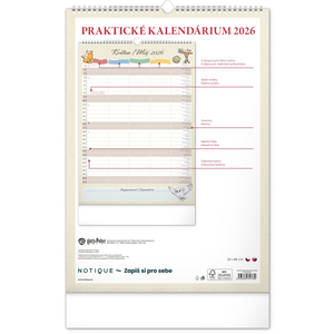 Fotografie k reklamnímu předmětu „NOTIQUE Nástěnný kalendář Rodinný plánovací Harry Potter 2026, 33 x 46 cm“