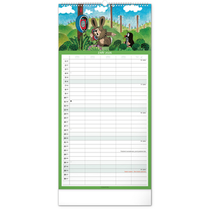 Fotografie k reklamnímu předmětu „NOTIQUE Nástěnný kalendář Rodinný plánovací Krteček 2026, 21 x 42 cm“