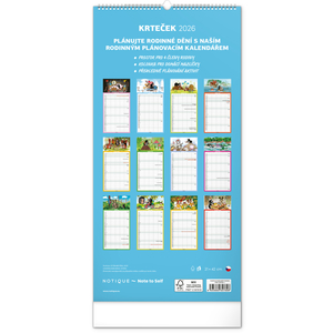 Fotografie k reklamnímu předmětu „NOTIQUE Nástěnný kalendář Rodinný plánovací Krteček 2026, 21 x 42 cm“