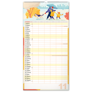 Fotografie k reklamnímu předmětu „NOTIQUE Nástěnný kalendář Rodinný plánovací XXL 2026, 33 x 64 cm“