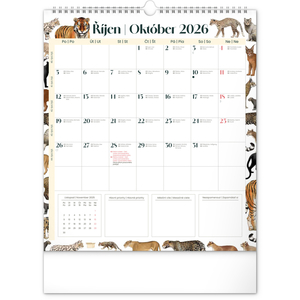 Fotografie k reklamnímu předmětu „NOTIQUE Nástěnný plánovací kalendář Animalium 2026, 30 x 34 cm“