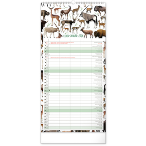 Fotografie k reklamnímu předmětu „NOTIQUE Nástěnný kalendář Rodinný plánovací Animalium 2026, 21 x 42 cm“