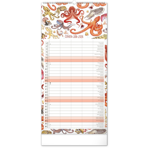 Fotografie k reklamnímu předmětu „NOTIQUE Nástěnný kalendář Rodinný plánovací Animalium 2026, 21 x 42 cm“