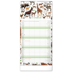 Fotografie k reklamnímu předmětu „NOTIQUE Nástěnný kalendář Rodinný plánovací Animalium 2026, 21 x 42 cm“