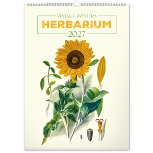 Fotografie reklamního předmětu „NOTIQUE Nástěnný kalendář Vintage plakáty – herbář 2027, 33 x 46 cm“