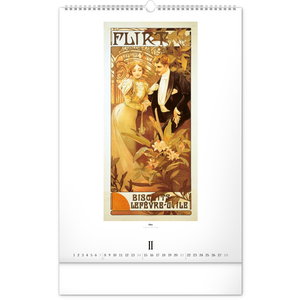 Fotografie k reklamnímu předmětu „NOTIQUE Nástěnný kalendář Alfons Mucha 2027, 33 x 46 cm“