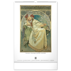 Fotografie k reklamnímu předmětu „NOTIQUE Nástěnný kalendář Alfons Mucha 2027, 33 x 46 cm“