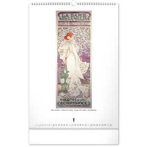 Fotografie k reklamnímu předmětu „NOTIQUE Nástěnný kalendář Alfons Mucha 2027, 33 x 46 cm“