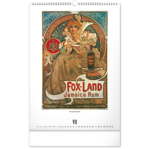 Fotografie k reklamnímu předmětu „NOTIQUE Nástěnný kalendář Alfons Mucha 2027, 33 x 46 cm“