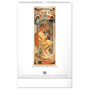 Fotografie k reklamnímu předmětu „NOTIQUE Nástěnný kalendář Alfons Mucha 2027, 33 x 46 cm“